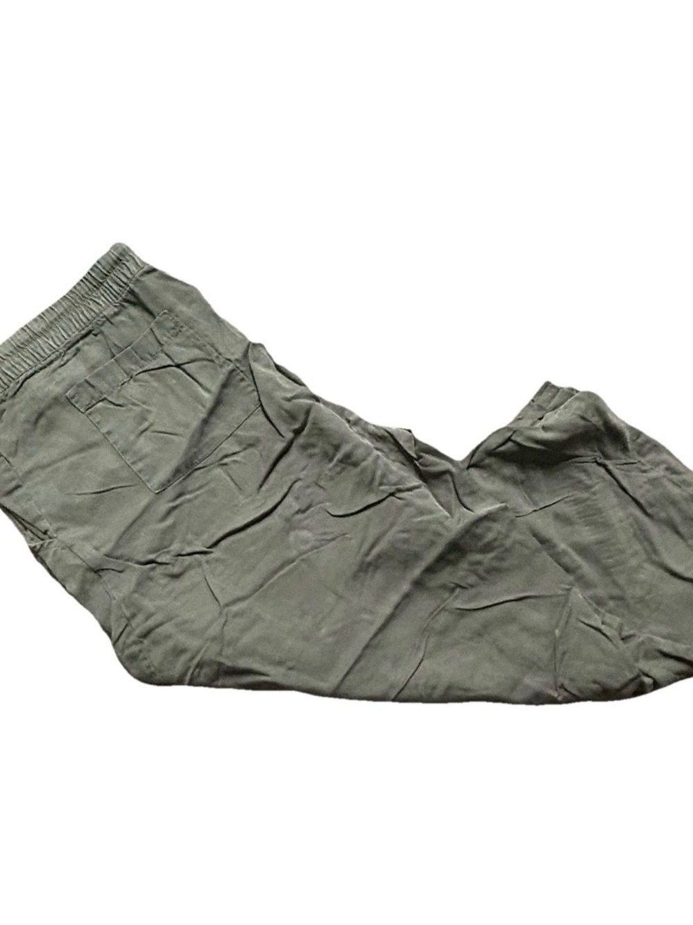 Women’s G. H. Bass Olive Green Loose Fit Pants Elastic Waist Size XL